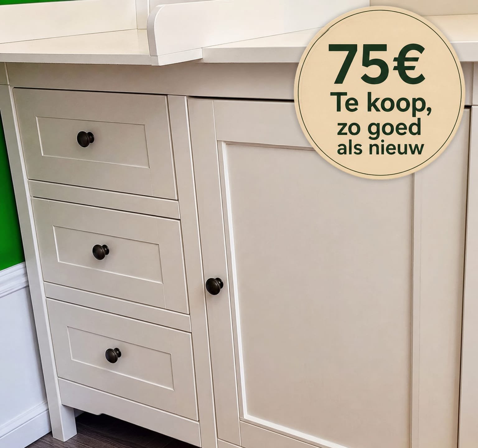 Baby luiercommode ( Wit ), Ophalen, 50 tot 70 cm, 105 cm of meer, 100 cm of meer