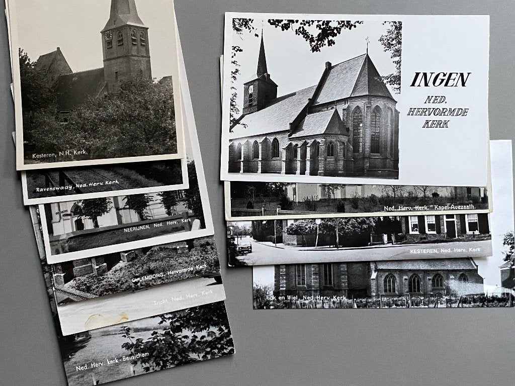 Verzameling Ansichtkaarten kerken Betuwe / Gelderland, Verzamelen, Ophalen of Verzenden, 1960 tot 1980, Gelderland
