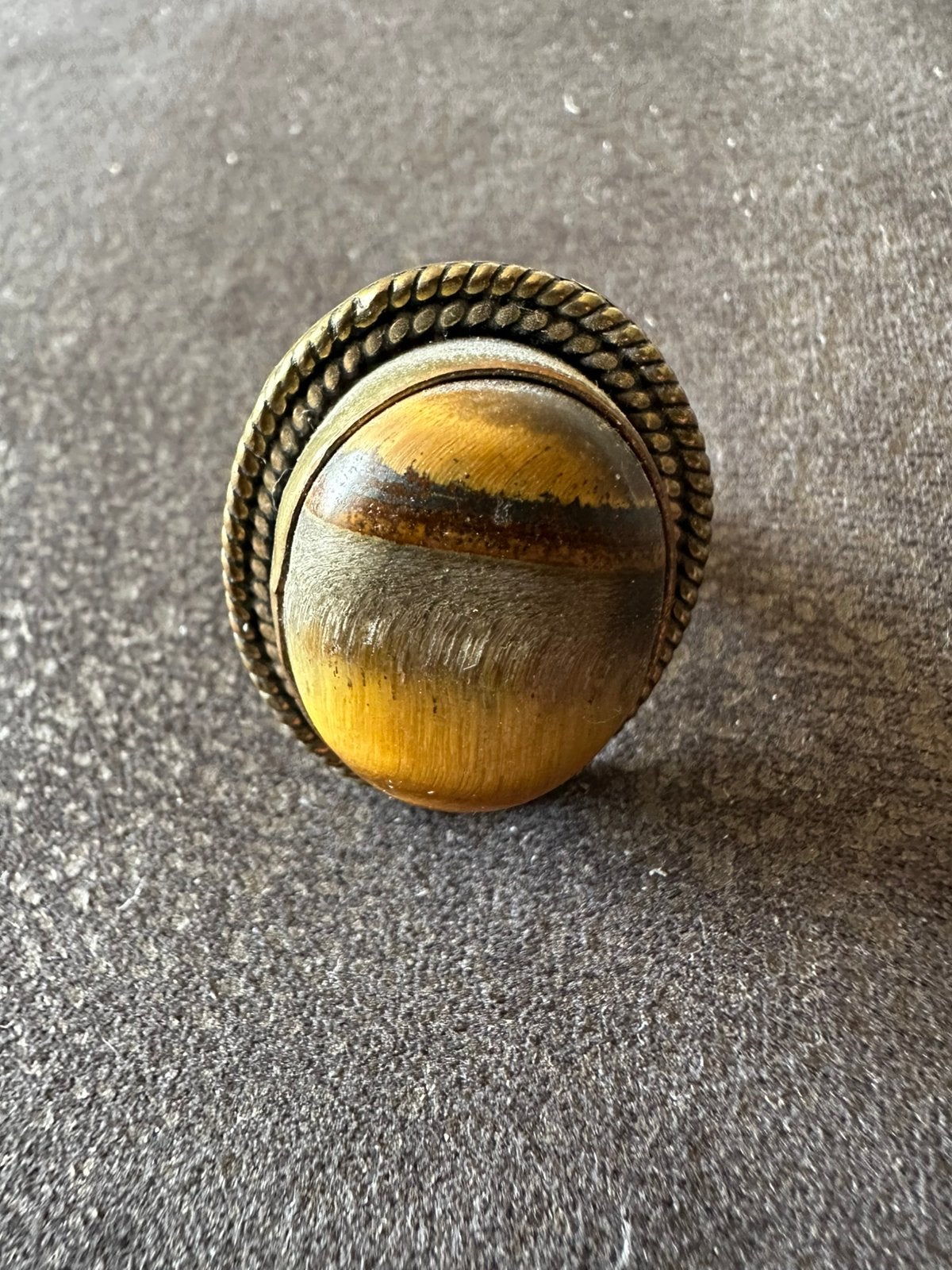 Vitage look bronzen ring van Mango met steen, Sieraden, Tassen en Uiterlijk, Ringen, Ophalen of Verzenden, Zo goed als nieuw, Zilver
