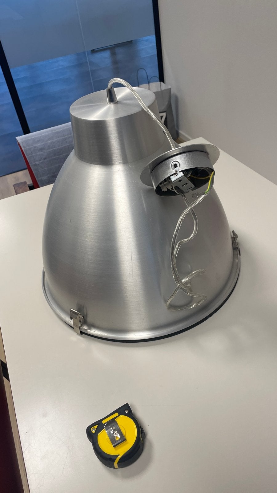 Grote industriële hanglamp - Aluminium met E27 fitting, Ophalen of Verzenden, Gebruikt, Metaal, E27 (groot)