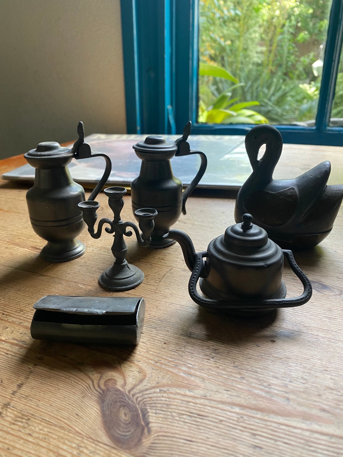 Miniatuur Tim: Set van 6 antieke tinnen miniaturen, Antiek en Kunst, Antiek | Tin, Verzenden