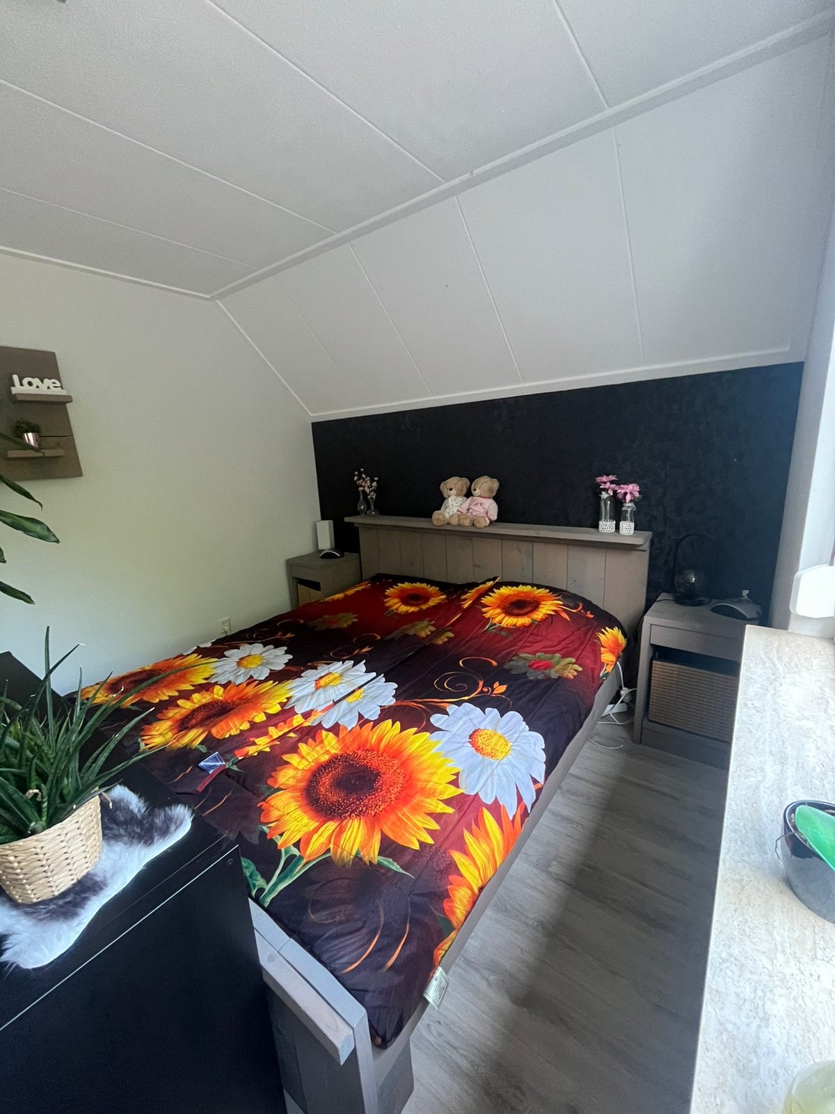 Gratis twee persoonsbed 2x90-200 auping/steigerhout, Ophalen, Gebruikt, 90 cm, Tweepersoons