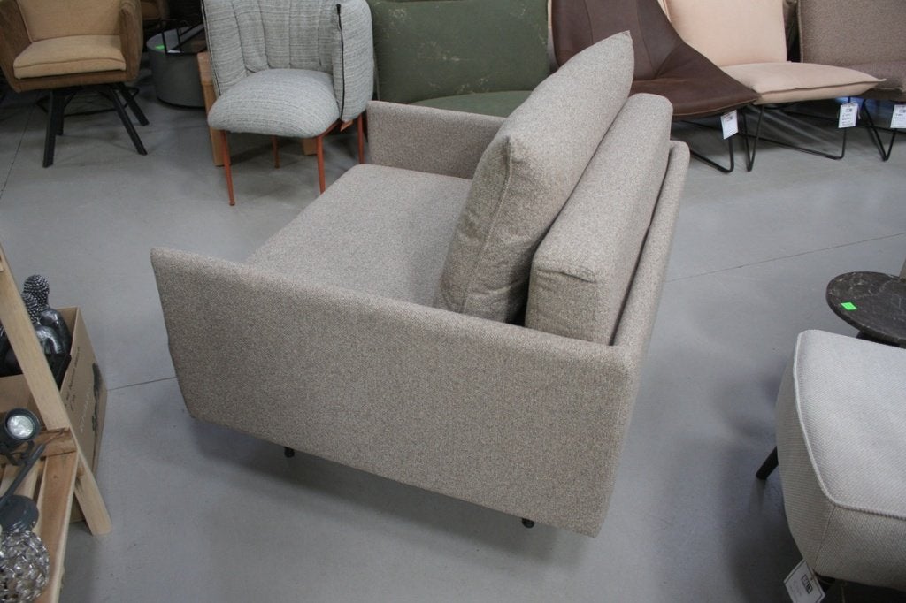 2 x luxe fauteuil loveseat JAZZ Jess design stof naturel, Ophalen, 75 tot 100 cm, Zo goed als nieuw, 100 tot 125 cm