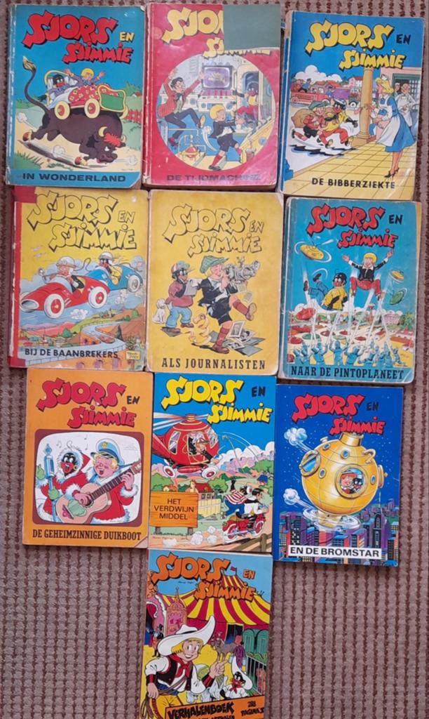 10 x Sjors en Sjimmie stripboeken, Boeken, Complete serie of reeks, Ophalen of Verzenden, Gelezen, Frans Piët