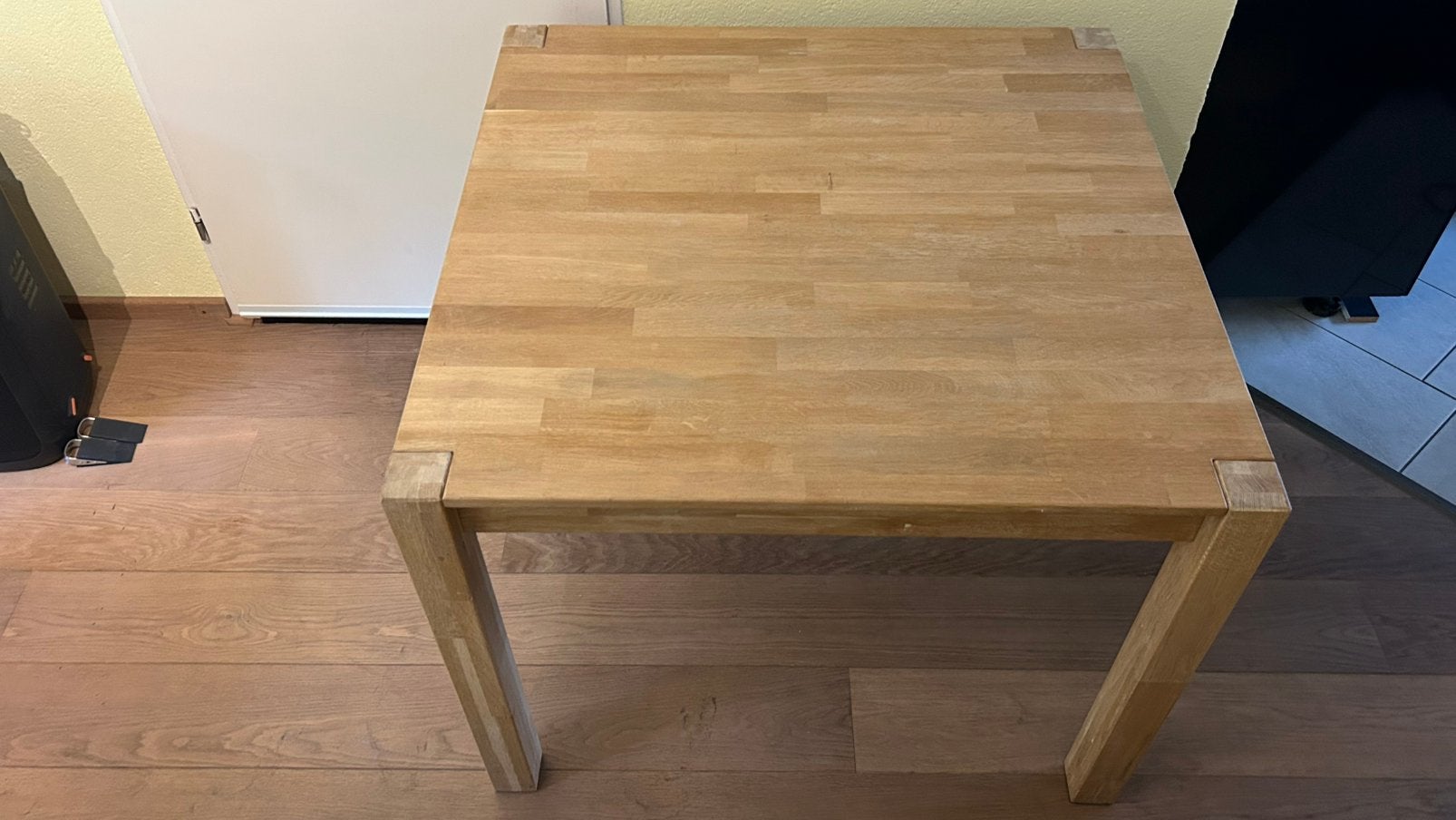 Massief eikenhouten keukentafel, Ophalen, Gebruikt, 50 tot 100 cm, 50 tot 100 cm