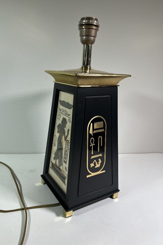 Vintage Franklin Mint Egyptische lamp, Gebruikt, Vintage, Ophalen of Verzenden, Zwart