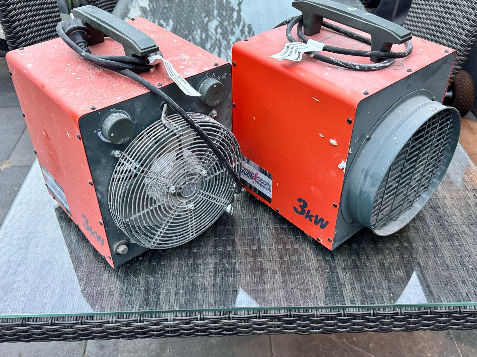 2x Eurom Heat-Duct-Pro 3kW Bouwkachel, Huis en Inrichting, Ophalen, Gebruikt, Overige soorten, Elektrisch
