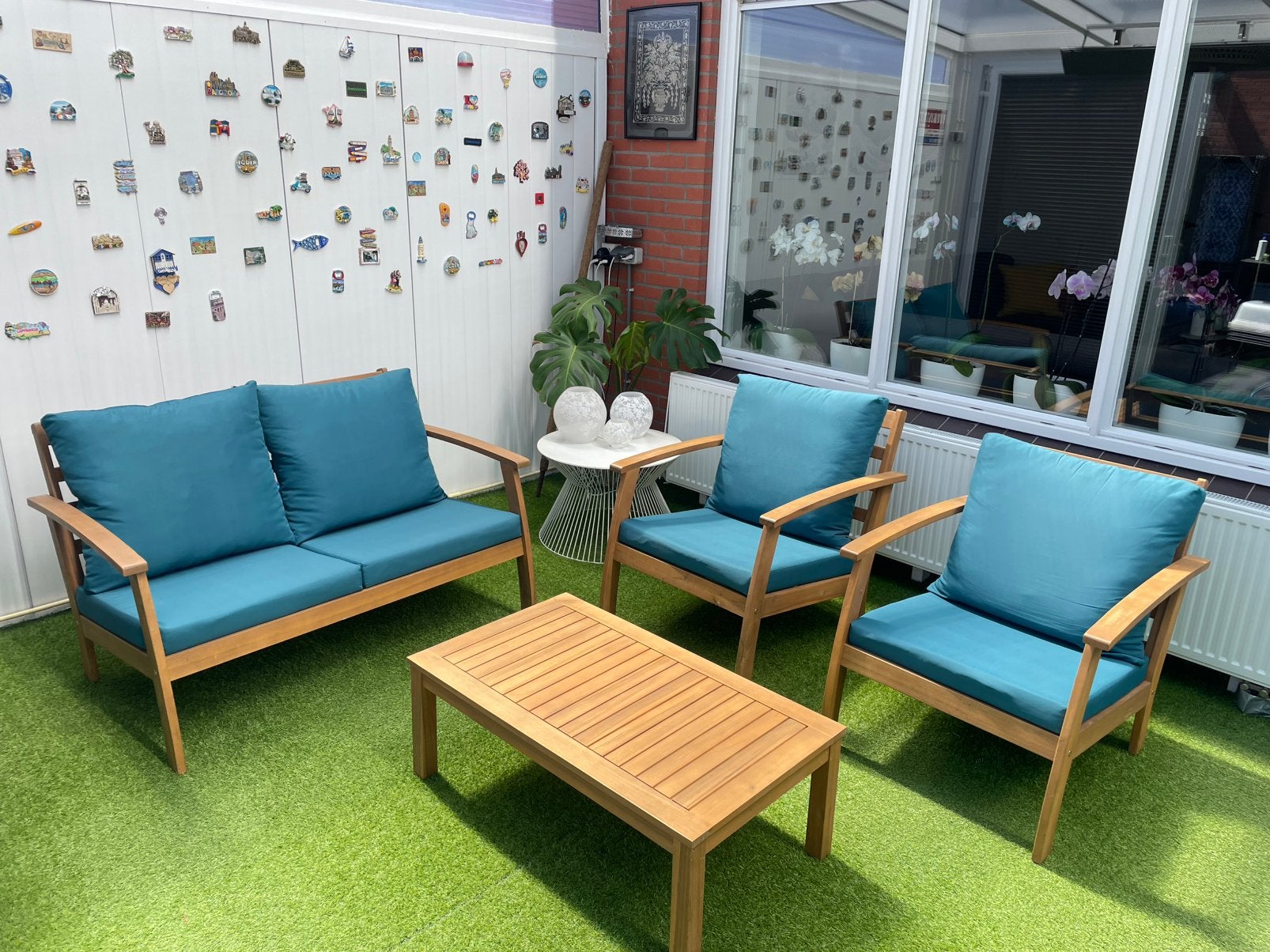 acacia houten tuinset loungeset MOET NU WEG!, Tuin en Terras, Tuinmeubel-accessoires, Ophalen, Zo goed als nieuw