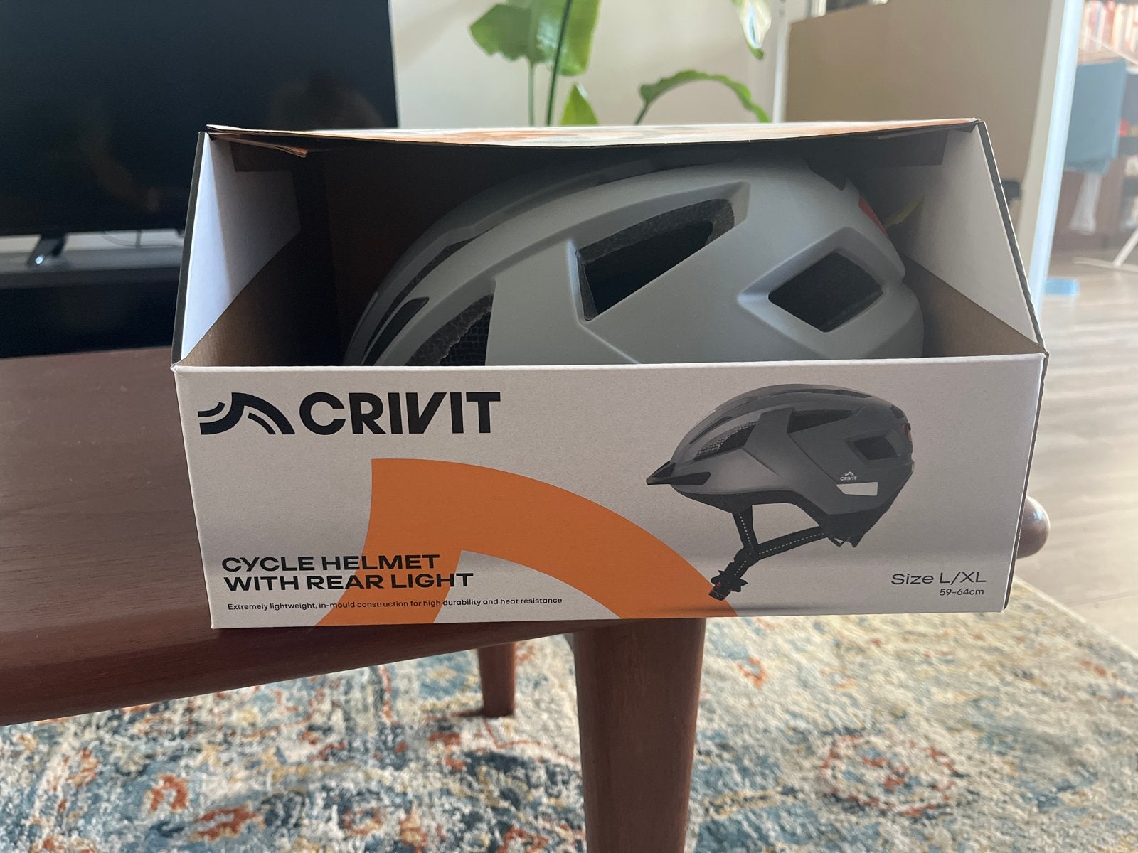 Crivit Fietshelm met achterlicht - Maat L/XL (59-64cm), Fietsen en Brommers, Ophalen, Nieuw, L, Heer of Dame