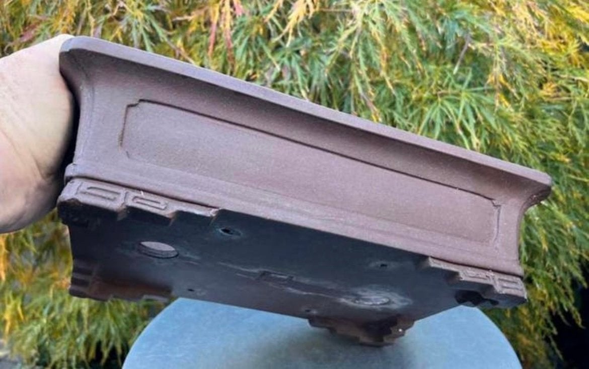 Bonsai schaal bruin ongeglazuurd gemerkt 35,2x24,7x9,2, Ophalen of Verzenden, Zo goed als nieuw, Aardewerk, Rechthoekig