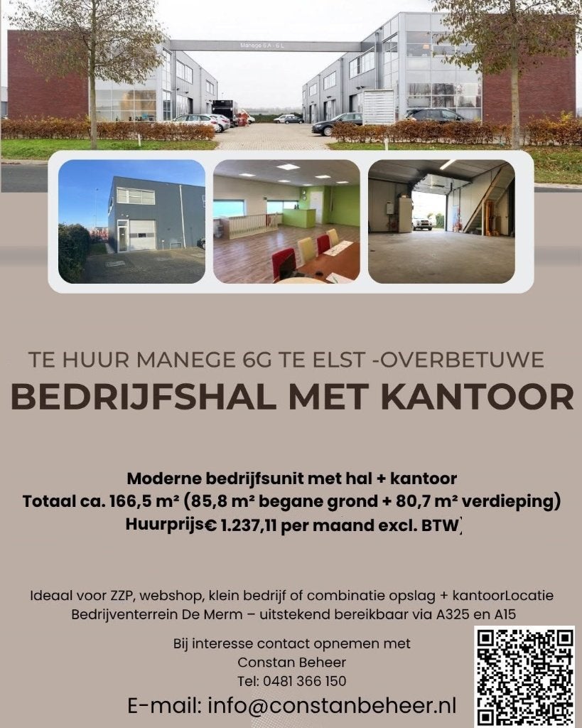 bedrijfshal kantoor praktijkruimte te huur, 166 m², Huur, Kantoorruimte