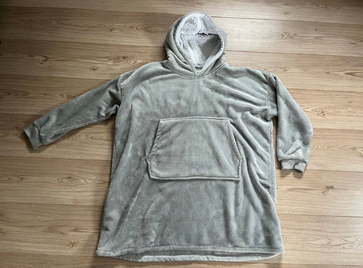 Grijze oversized hoodie deken - One Size, Kleding | Dames, Ophalen of Verzenden, Zo goed als nieuw, Grijs