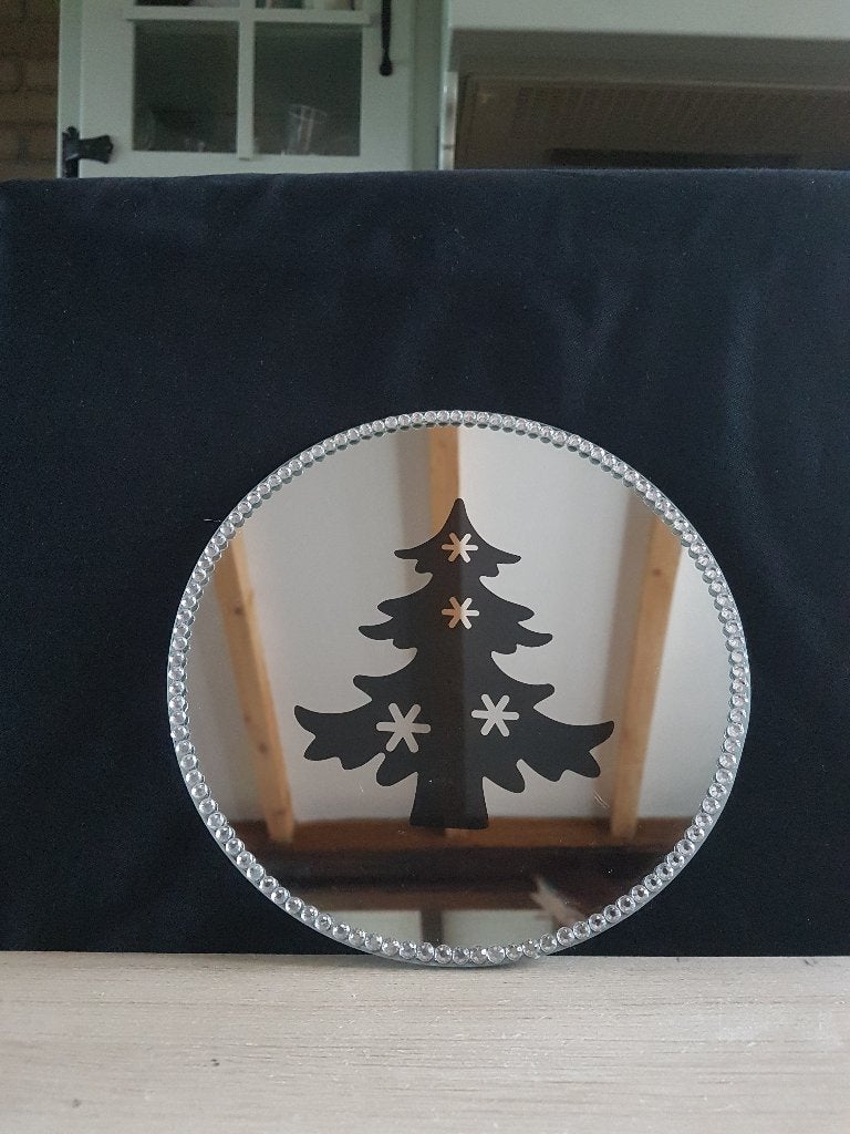 Kerst onderzetter Gemaakt van spiegelglas, Diversen, Ophalen of Verzenden, Nieuw