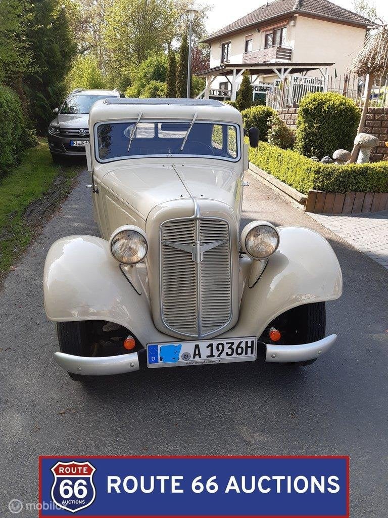 Adler Trumpf Junior 1E | 1936 | Route 66 Auctions, Auto's, Overige merken, Overige carrosserieën, Zwart, Bedrijf