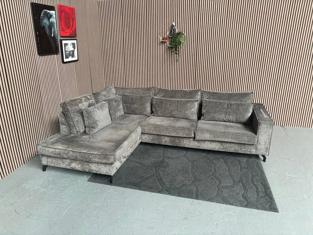 GRATIS LEVERING Hoekbank Donkergrijs 305x230 GEREINIGD, Hoekbank, 300 cm of meer, Ophalen of Verzenden, Zo goed als nieuw