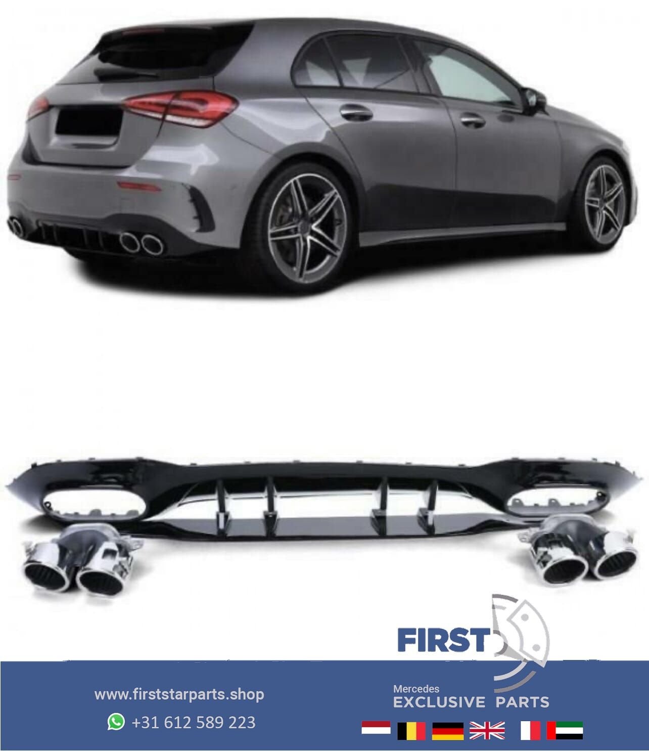 W177 A45s AMG DIFFUSER + UITLAAT SIERSTUKKEN AERO PAKKET Mer, Gebruikt, -, Ophalen of Verzenden, -