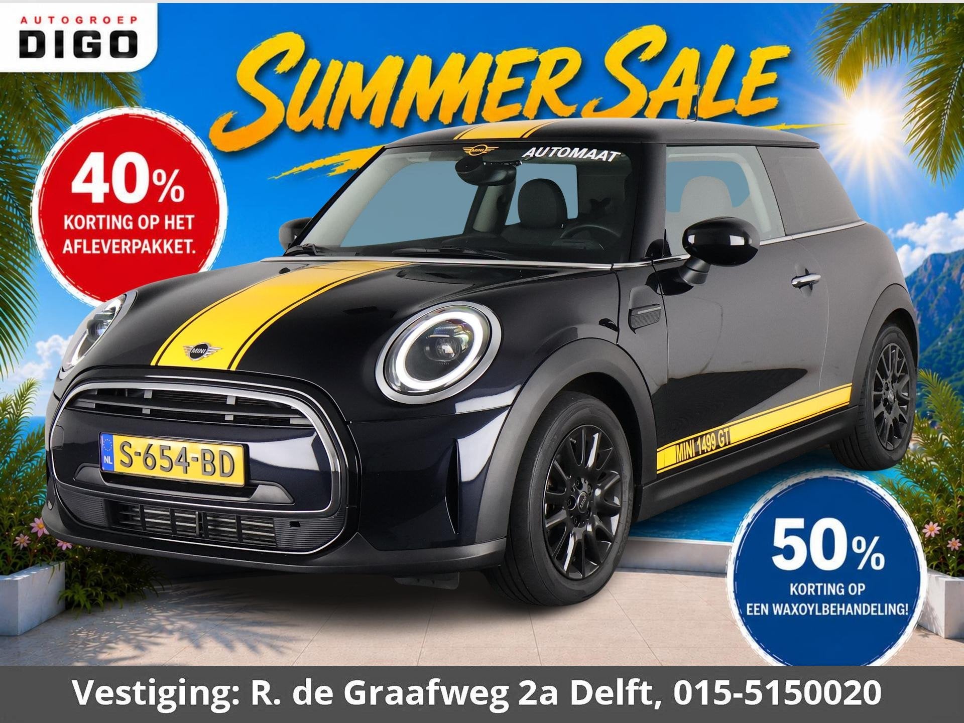 MINI 3-Deurs 1.5 Cooper Sports 1499 GT PACK Automaat | Apple, Auto's, Mini, 136 pk, Gebruikt, Leder en Stof, 49 €/maand