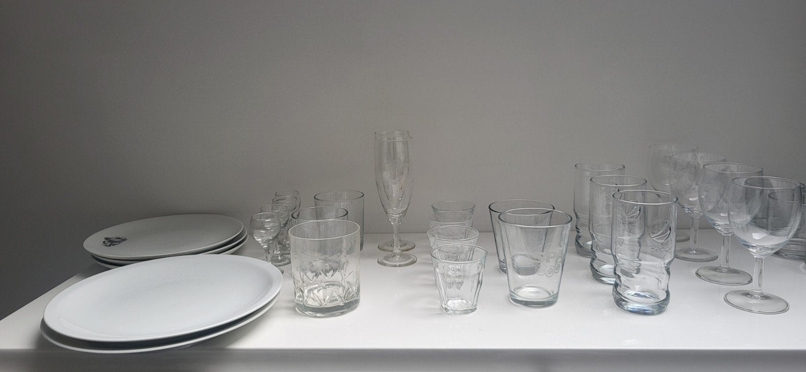 Starterset glazen servies met originele Coca-Cola glazen, Huis en Inrichting, Ophalen of Verzenden, Gebruikt, Glas, Compleet servies