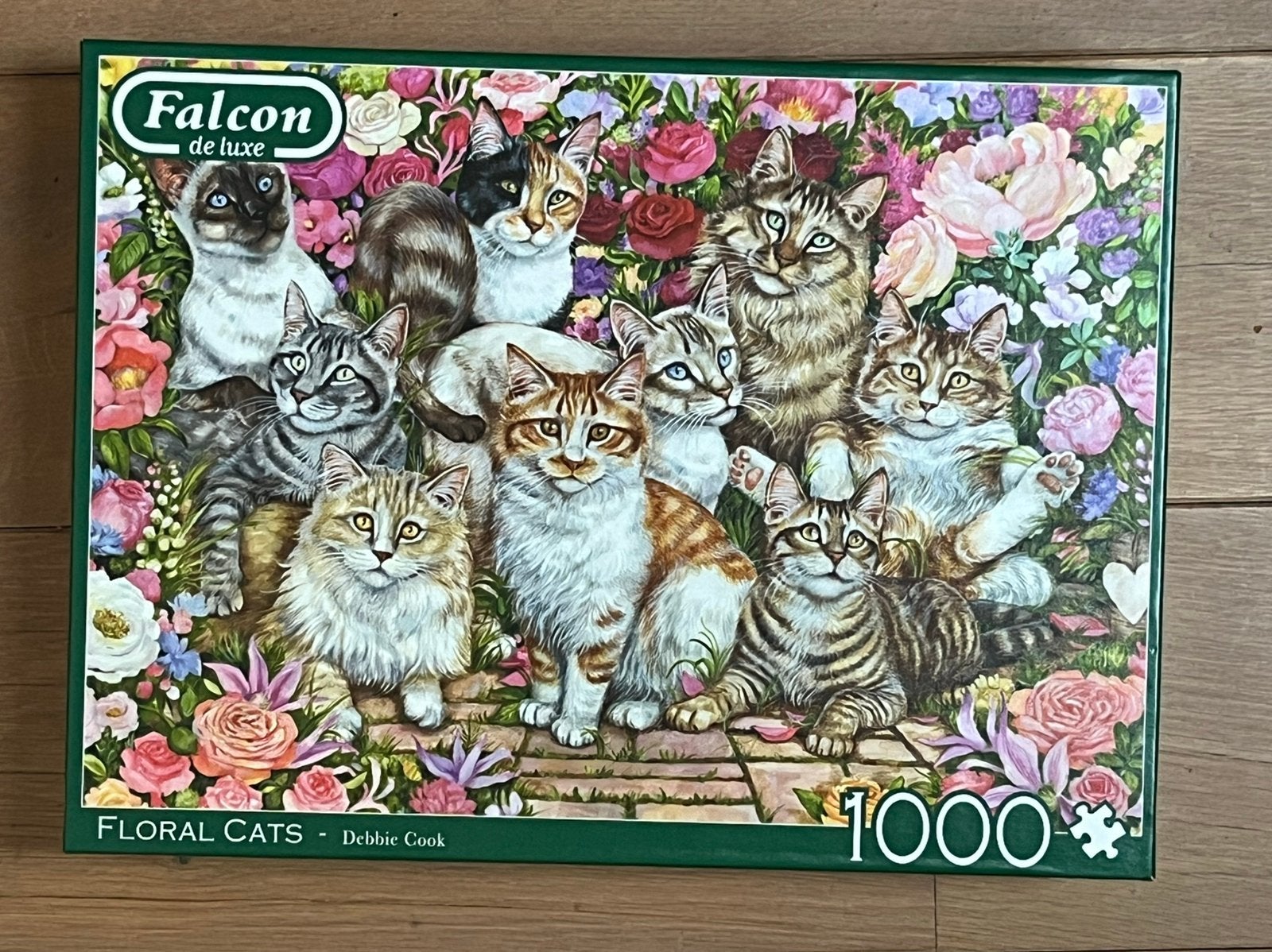 Puzzel Floral Cats van Falcon - 1000 stukjes, Ophalen of Verzenden, 500 t/m 1500 stukjes, Zo goed als nieuw, Legpuzzel