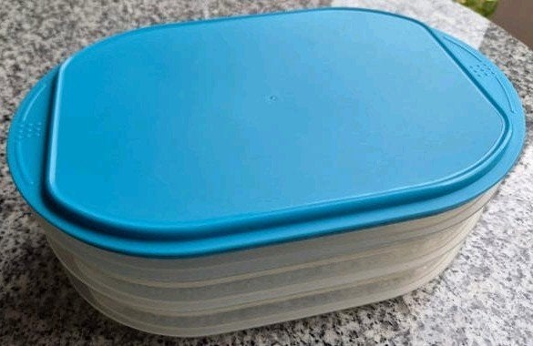 Tupperware vleeswaren bewaardoos/ houder, Blauw, Overige typen, Ophalen of Verzenden, Zo goed als nieuw