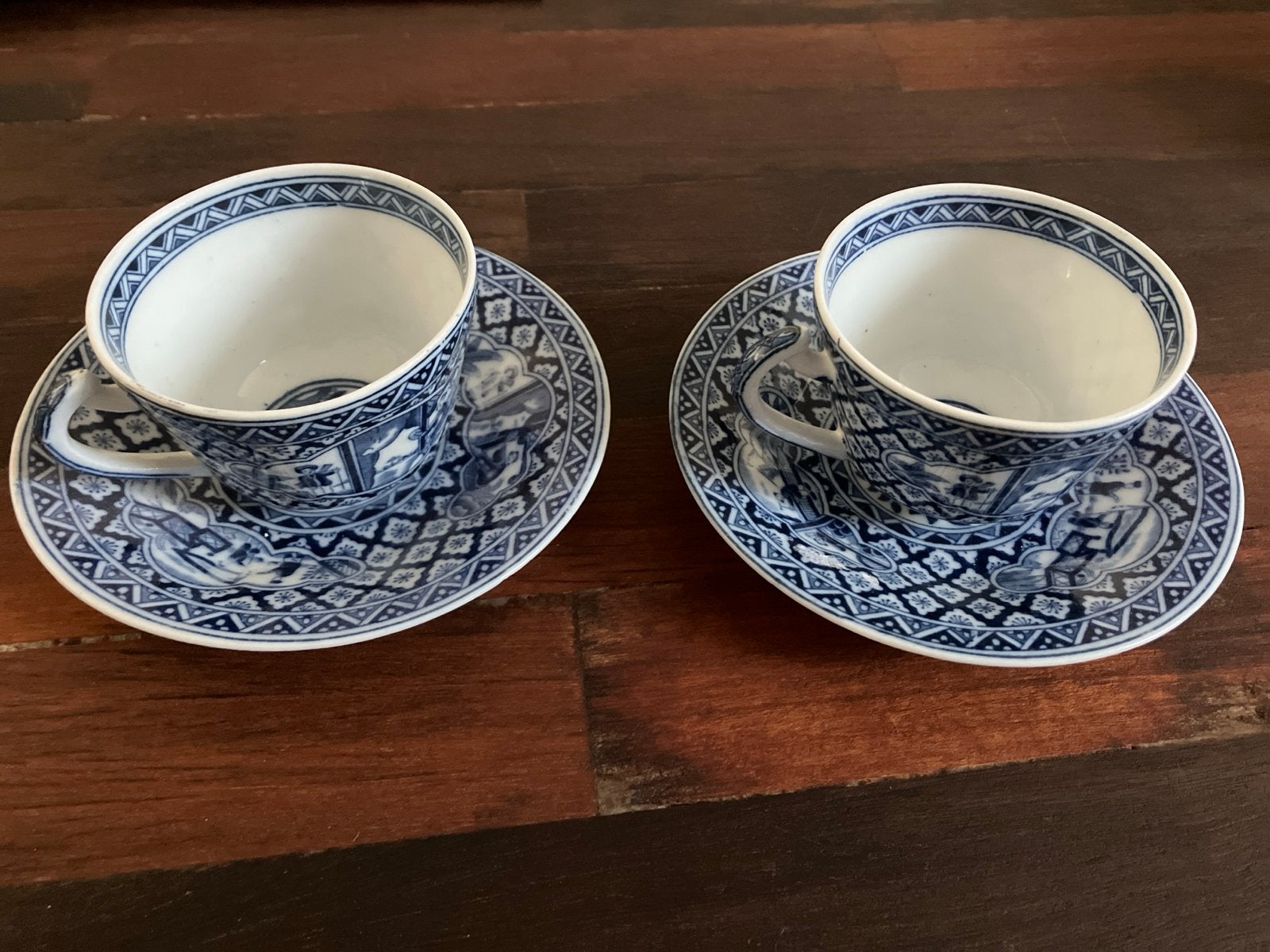 Set van 2 antieke Chinese theekopjes met schotels, Antiek en Kunst, Ophalen