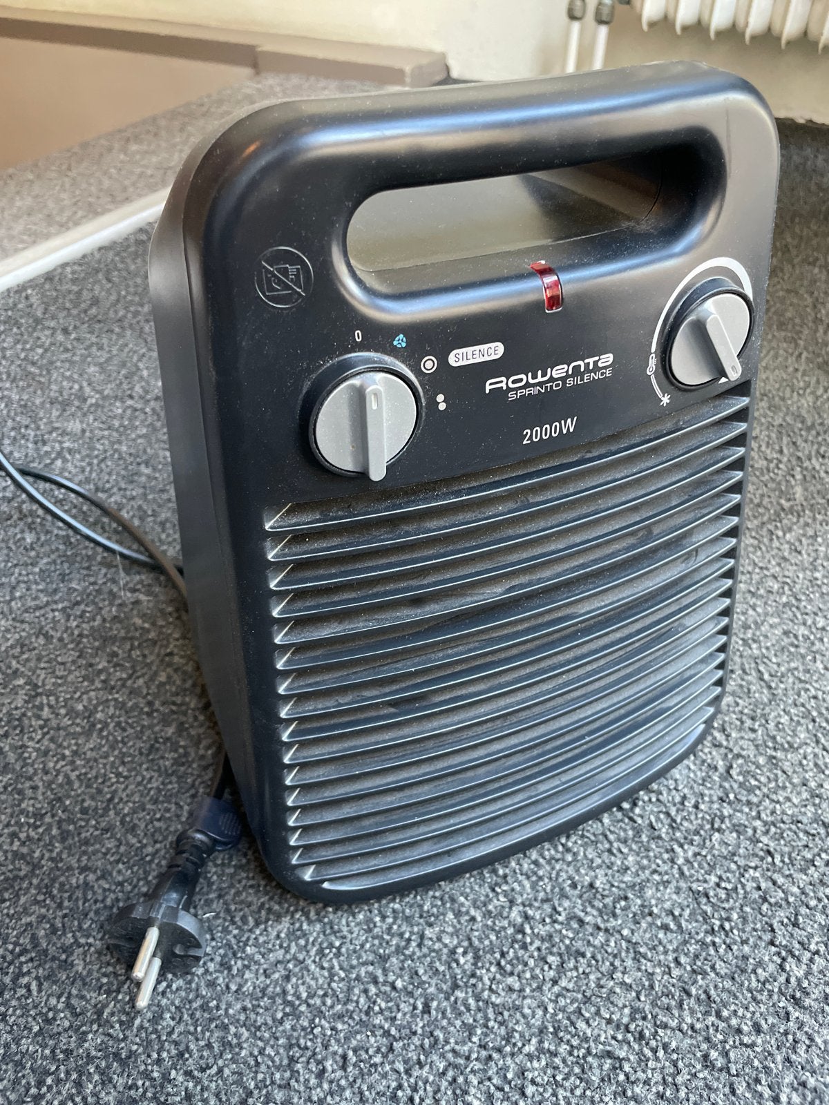 Rowenta Sprinto Silence 2000W elektrische kachel, Gebruikt, Overige soorten, Elektrisch, Ophalen of Verzenden