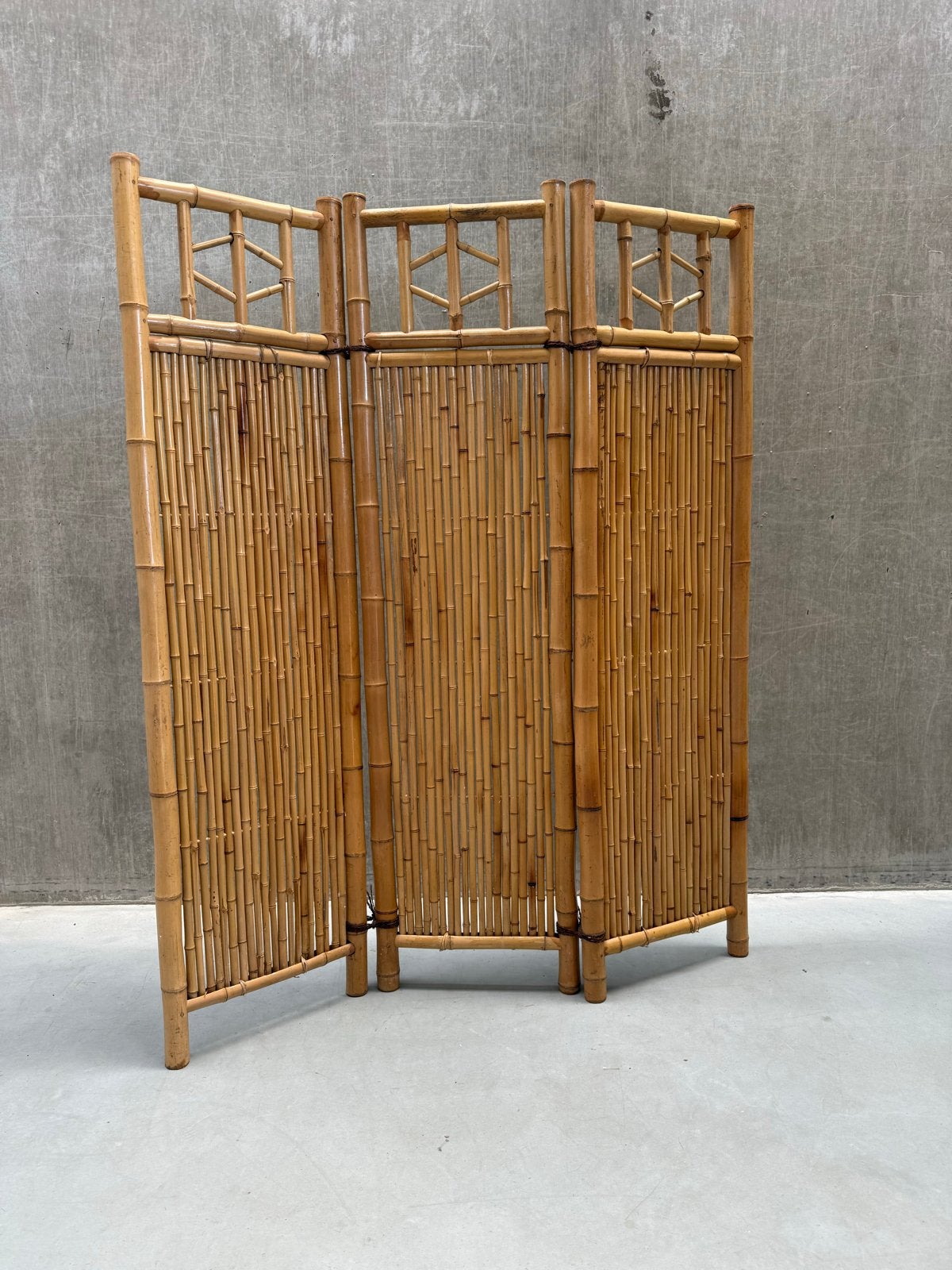 Vintage Bamboe Kamerscherm - Franse Riviera Stijl, 1960, Gebruikt, Ophalen of Verzenden, X, X