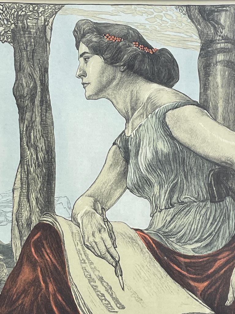 1904 - Horst Schulze - Duits - ArtNouveau P0781-01, Antiek en Kunst, Kunst | Etsen en Gravures, Lithografie, 1900 - 1949, Ophalen of Verzenden