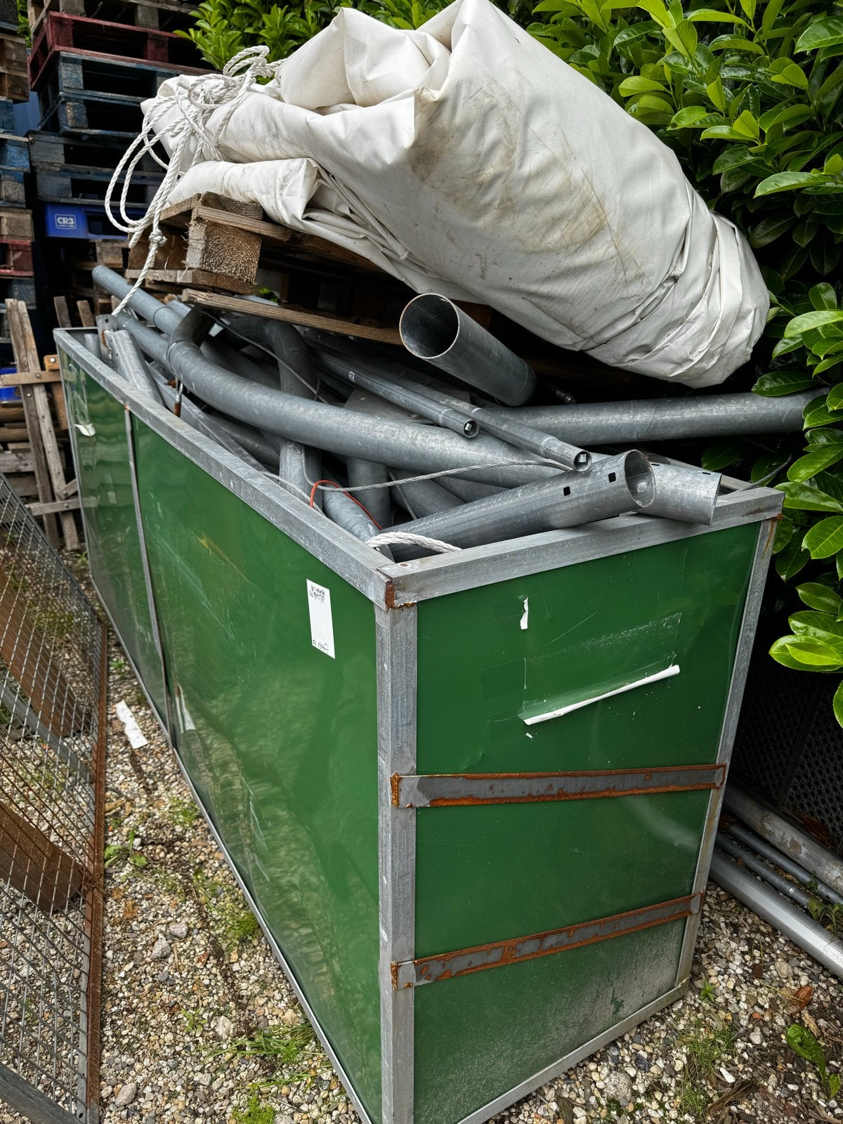 Tenthal - opslagtent 15 meter wit, Ophalen