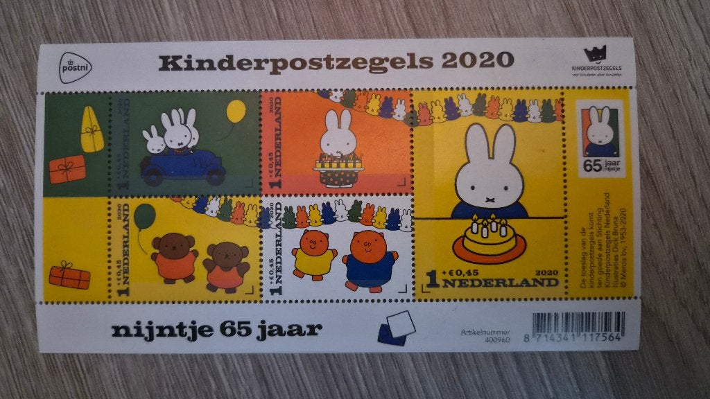 Kinderpostzegels 2020 Nijntje 65 jaar, Postzegels en Munten, Postzegels | Nederland, Ophalen of Verzenden, Na 1940, Postfris