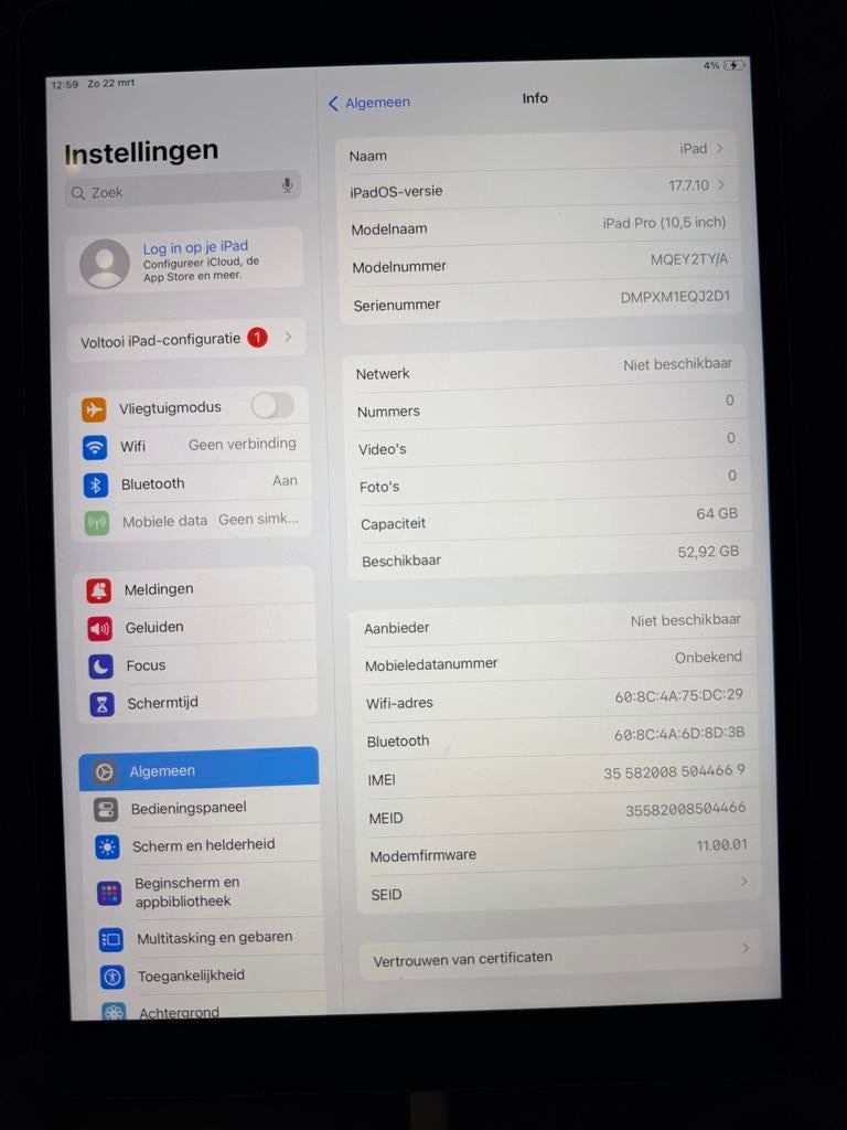 iPad Pro 10.5 inch 64GB, 10 inch, Gebruikt, Ophalen of Verzenden, 64 GB