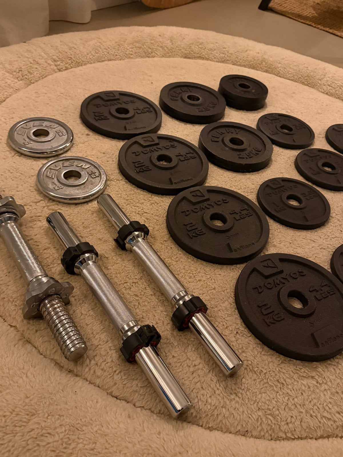 Dumbbellset met diverse gewichten, Ophalen, Gebruikt, Armen, Halterset