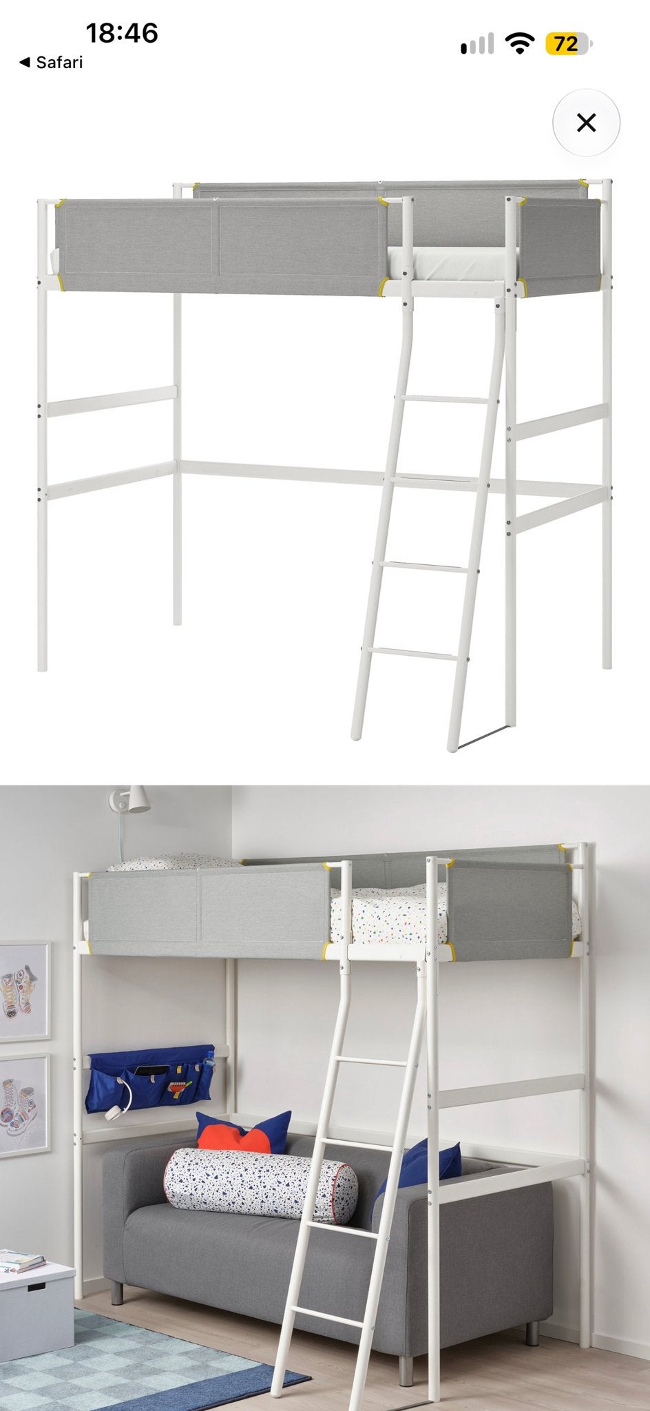 IKEA SMÅSTAD Hoogslaper met bureau en opbergruimte, Eenpersoons, Ophalen of Verzenden, Zo goed als nieuw, 200 cm