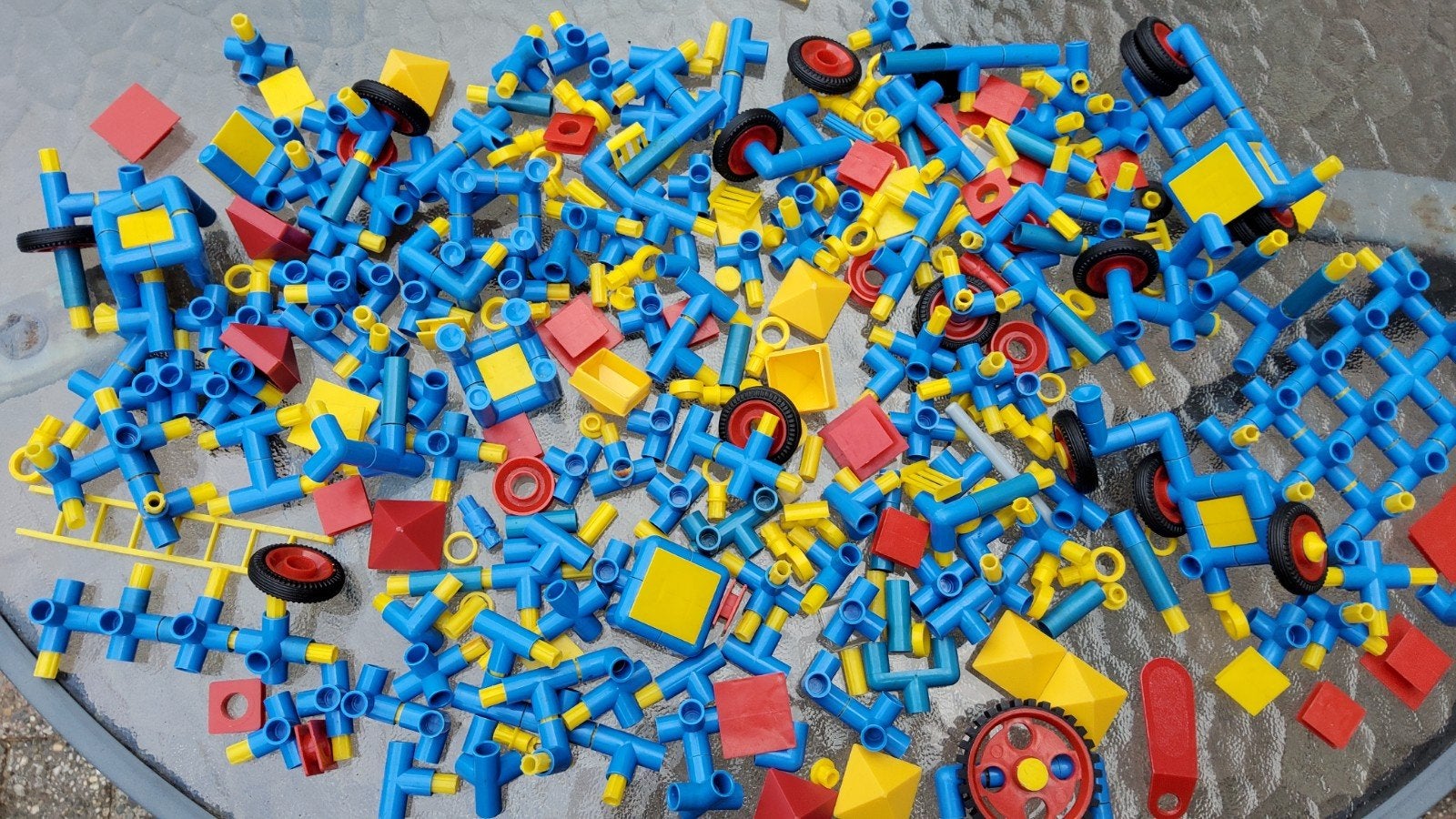 Oude retro Plasticant bouw stenen konstruktion speelgoed., Ophalen of Verzenden