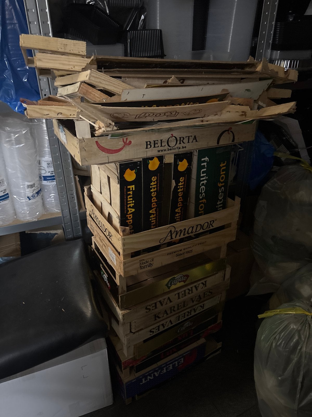 Diverse houten fruitkisten en bakken, Tuin en Terras, Minder dan 3 m³, Ophalen