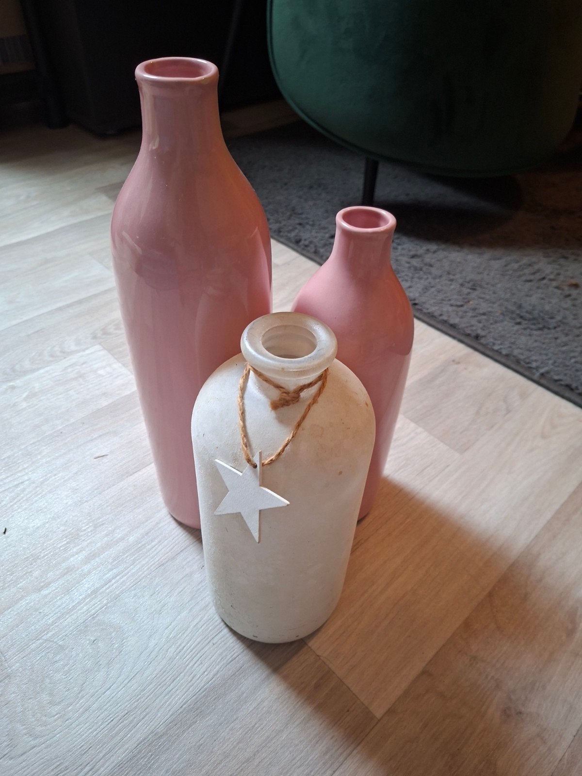 Set van 3 decoratieve vazen - roze en wit, Ophalen