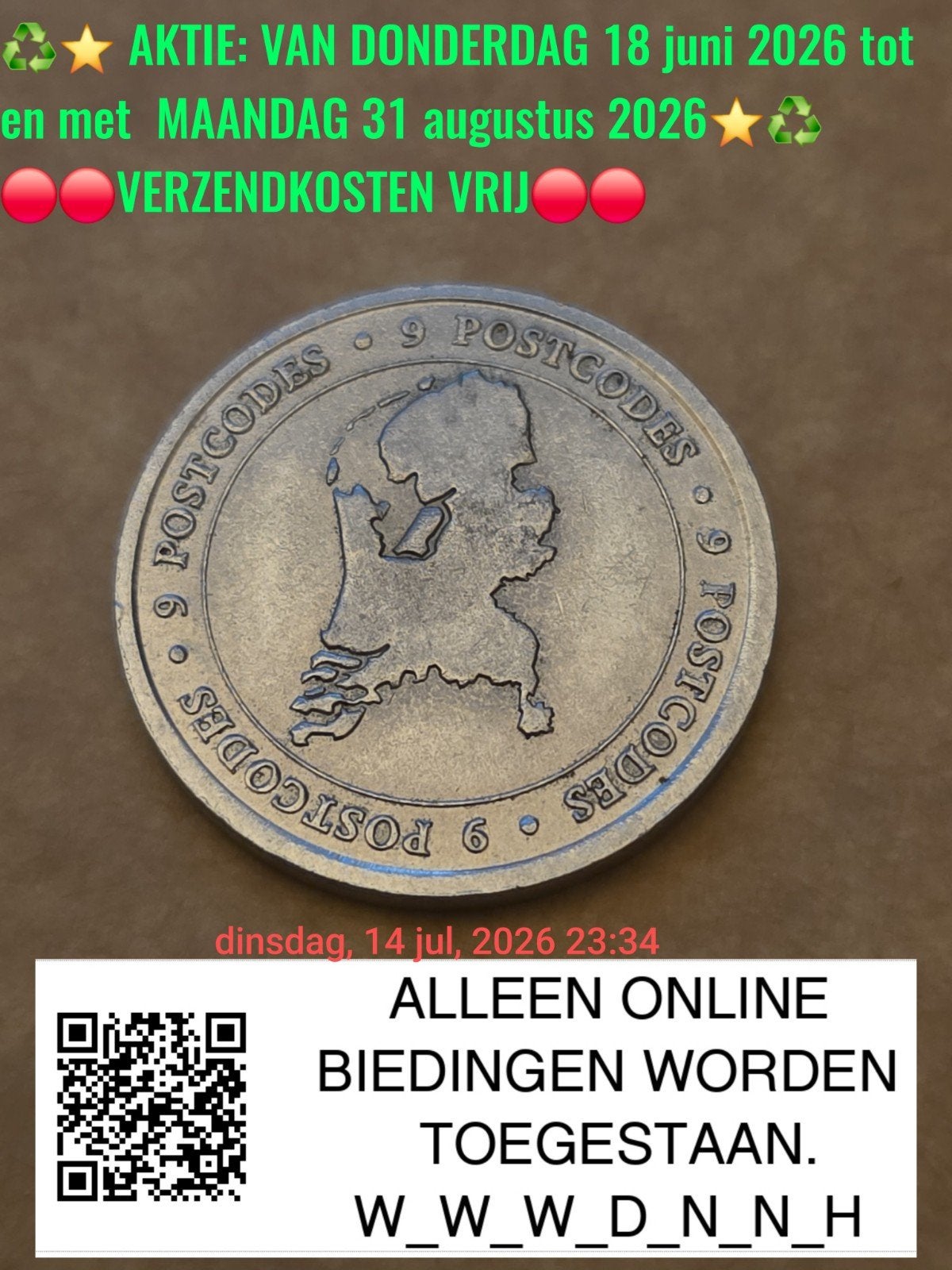 Postcode loterij: muntje, Verzenden