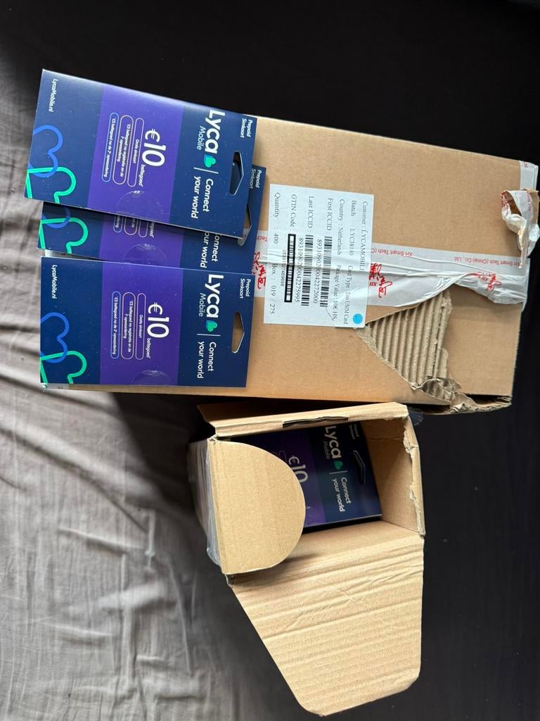 Simkaarten lyca simkaarten 10 euro beltegoed 1100 stuks, Ophalen of Verzenden, Zo goed als nieuw, Overige providers