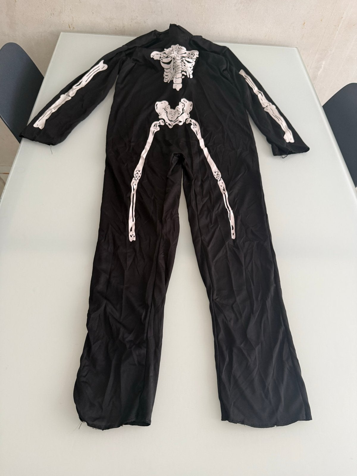 Skelettenpak Halloween Carnaval Kostuum Kind maat 152, Ophalen of Verzenden, Gebruikt, 122 t/m 128, Jongen of Meisje