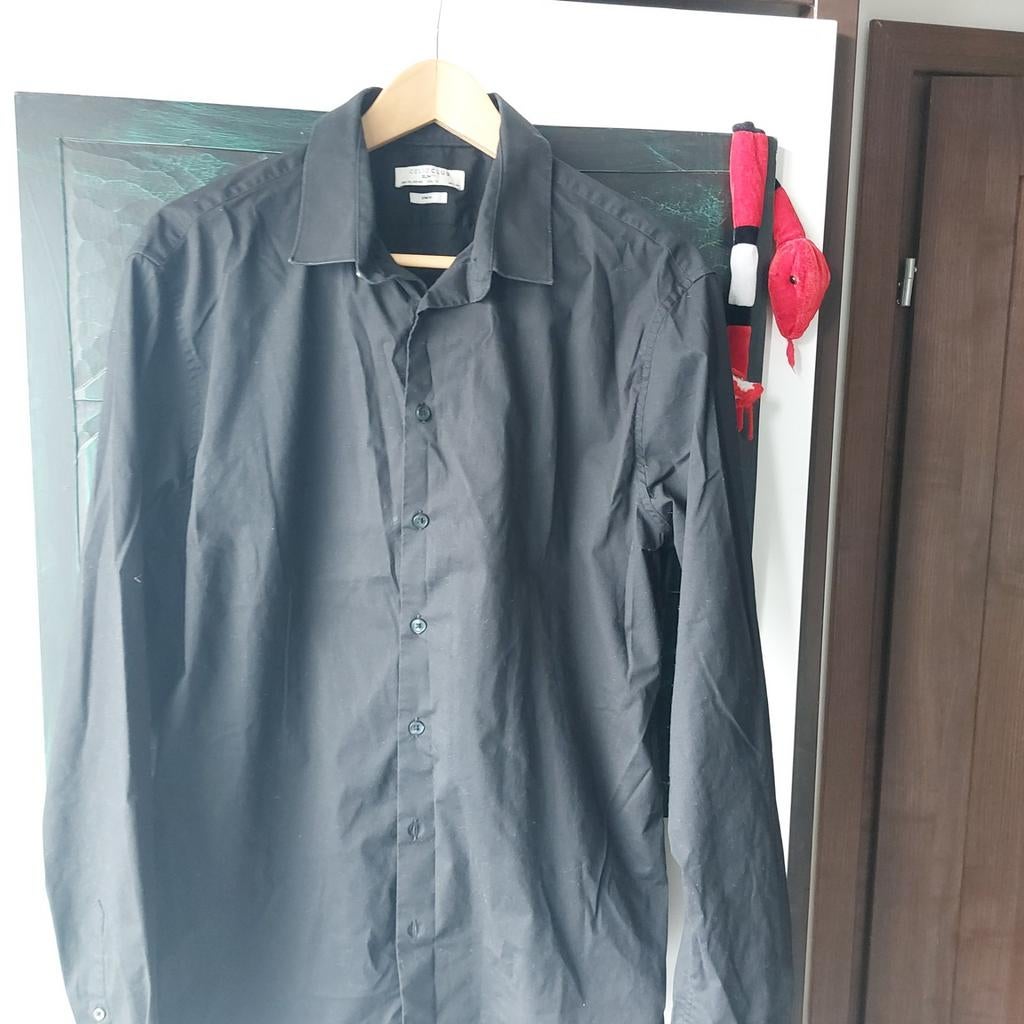 Zwart overhemd Celio Club Slim Fit XL, Kleding | Heren, Ophalen of Verzenden, Zo goed als nieuw, Zwart