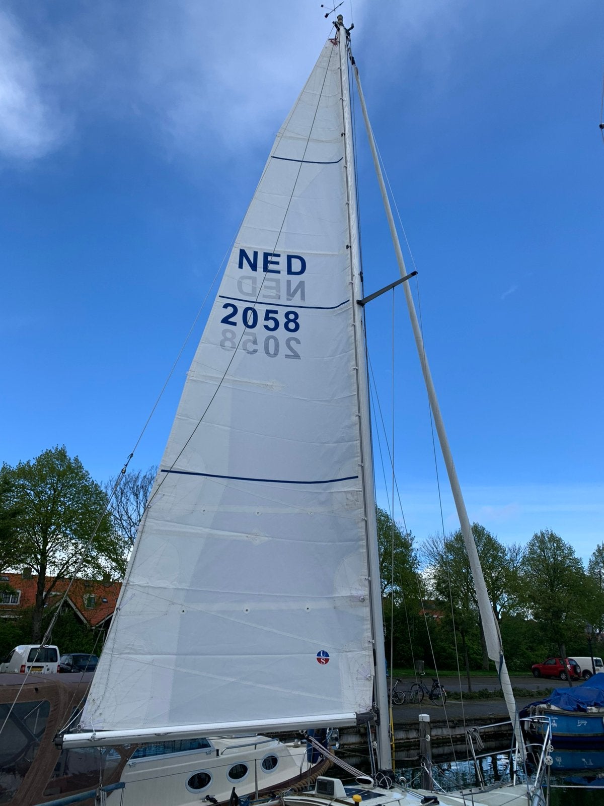 Grootzeil, Watersport en Boten, Zeilen en Zeiltoebehoren, Ophalen, 6 meter of meer, Zo goed als nieuw, Minder dan 15 m²