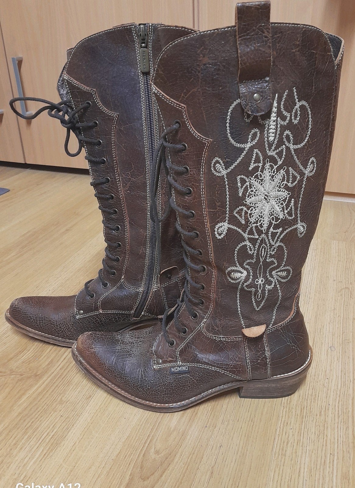Vintage western laarzen mt 36, Hoge laarzen, Bruin, Ophalen of Verzenden, Momino