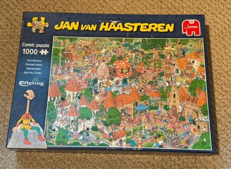 Jan van Haasteren puzzel – 1000 - Sprookjesbos Efteling, Verzenden, 500 t/m 1500 stukjes, Gebruikt, Legpuzzel