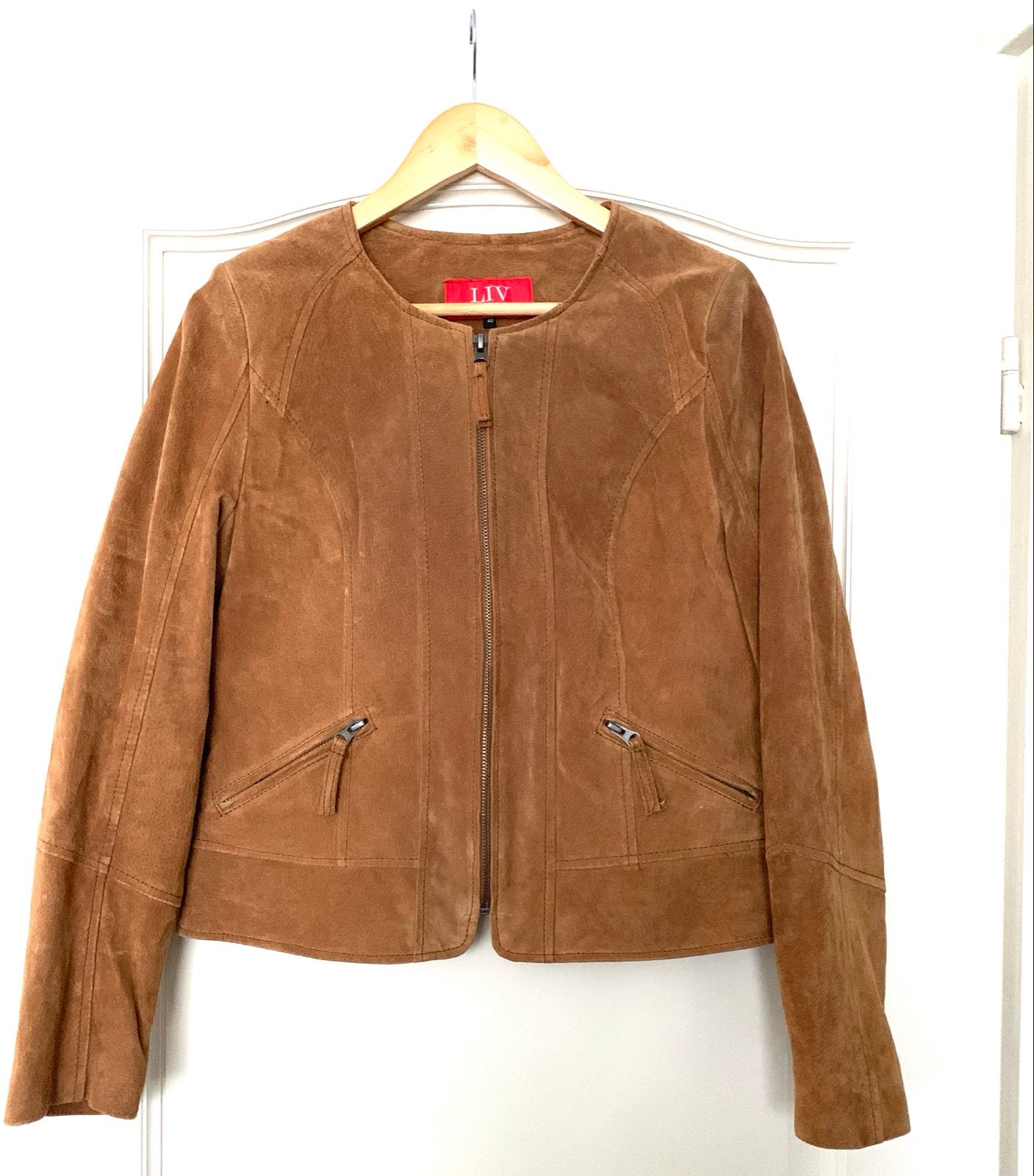Stijlvol bruin leren jasje van LIV Collection, Ophalen of Verzenden, Gedragen, Maat 38/40 (M), Bruin