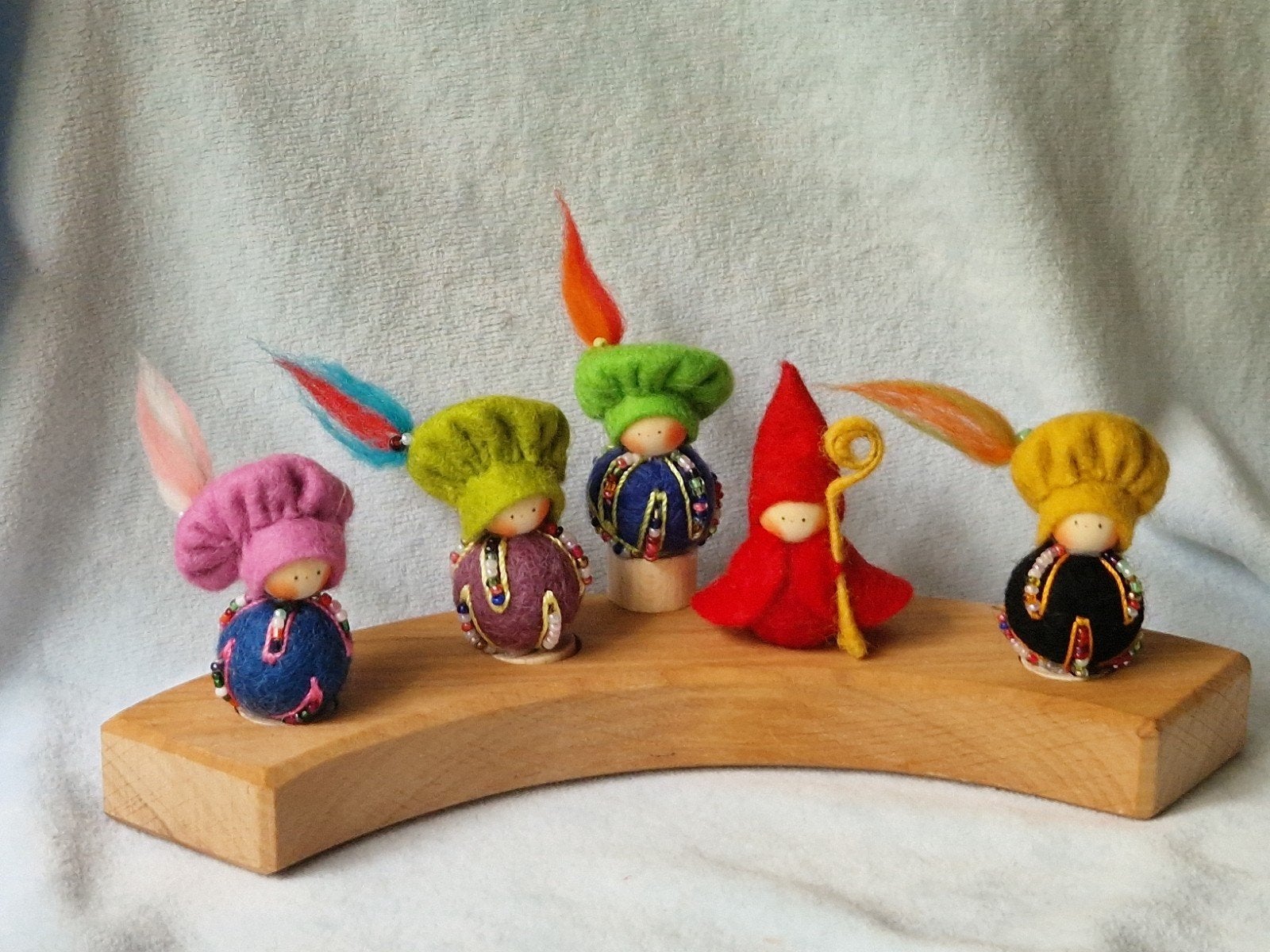 Jaarring steker Vrije School Seizoenstafel Sinterklaas Sint, Verzenden, Nieuw, Figuurtje(s), Wolvilt