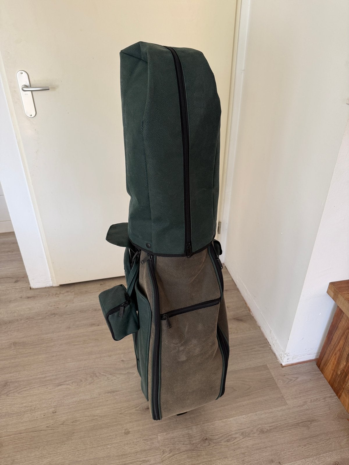 Golftas, clubs en inklapbare trolley te koop, Ophalen, Gebruikt, Tas