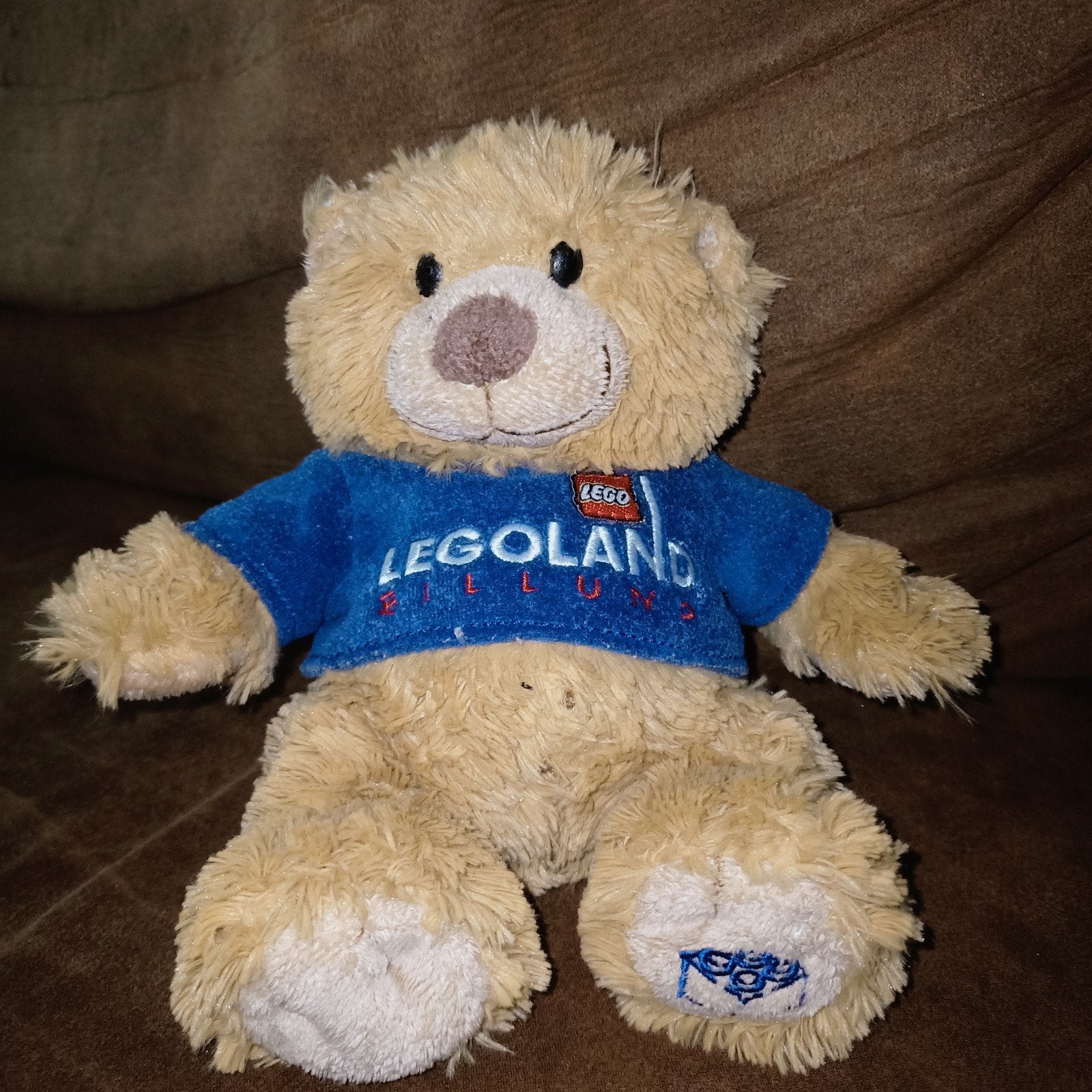 Lego, legoland billund, bruin beertje met blauwe trui., Overige merken, Beer, Ophalen of Verzenden, Zo goed als nieuw