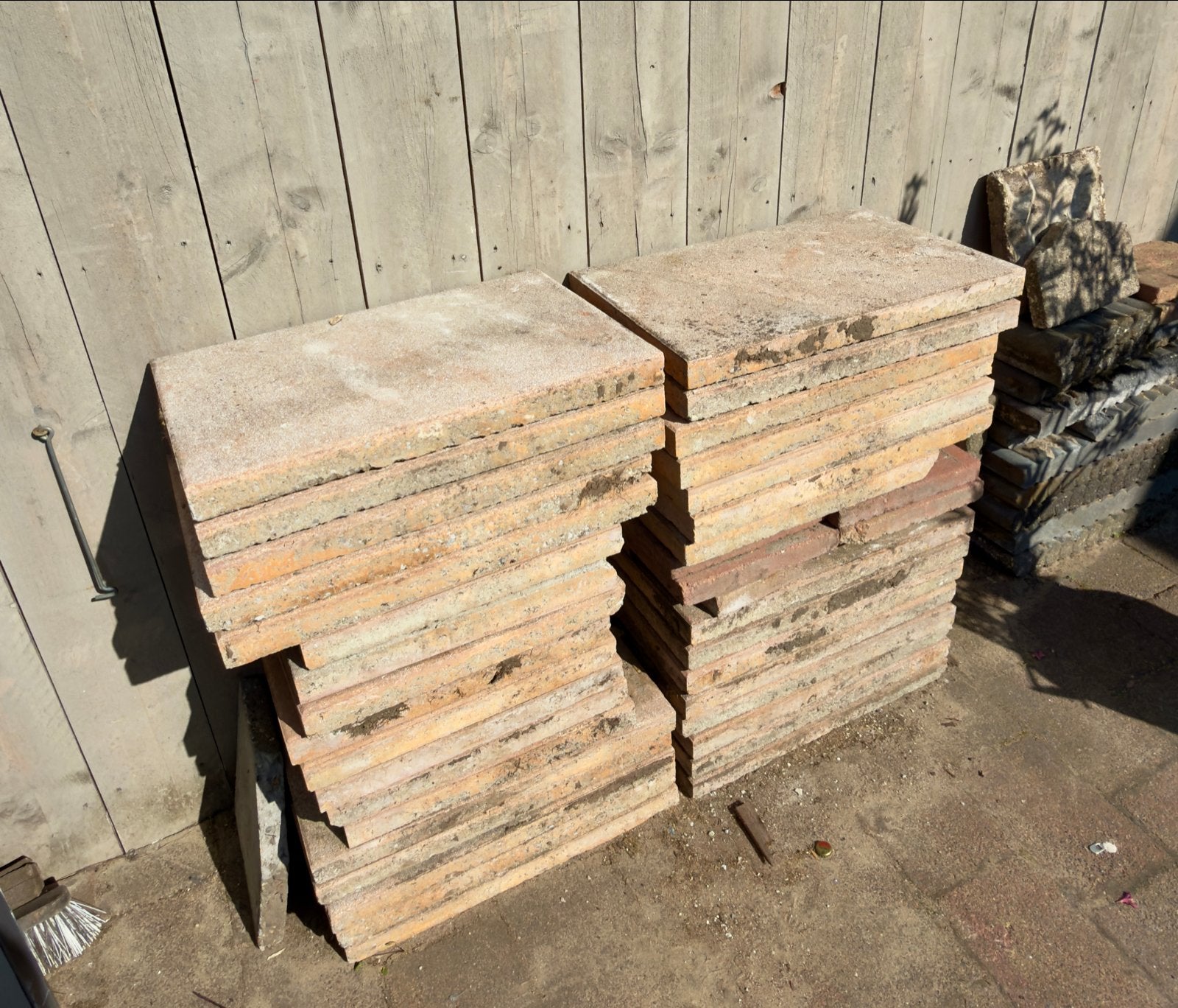24 gebruikte terrastegels 60x40x5 cm, Ophalen, Gebruikt, 5 tot 10 m², Beton