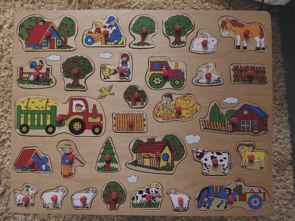 houten puzzel, Ophalen, 10 tot 50 stukjes, Zo goed als nieuw, Van hout