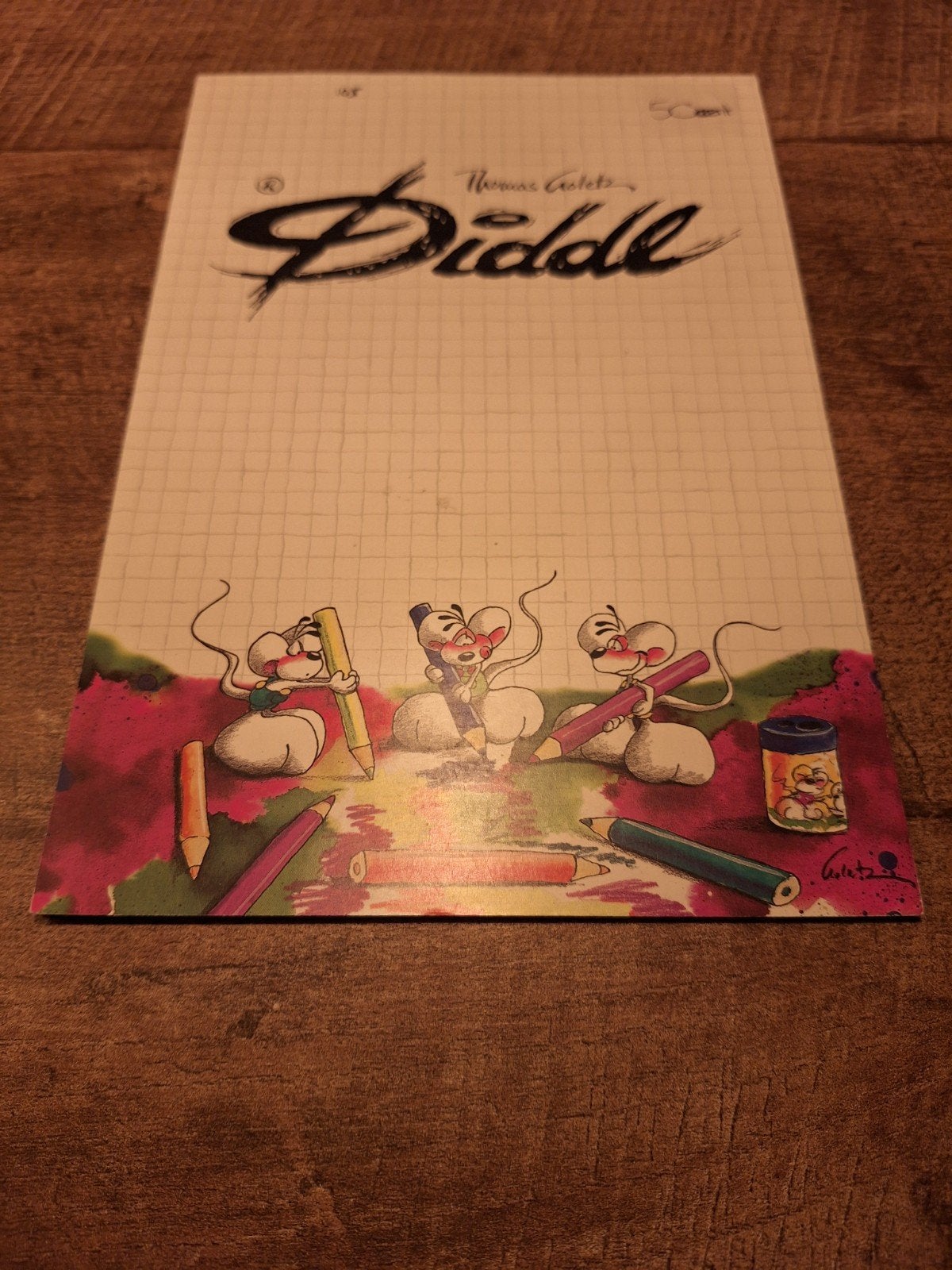 Diddl A5 blok nr 105 met 1 blaadje, Verzamelen, Ophalen of Verzenden, Diddl, Gebruikt, Papier, Kaart of Schrift